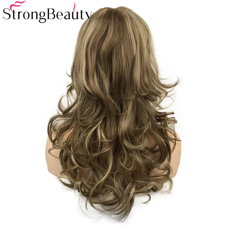CHOCO StrongBeauty женские парики из натуральных длинных вьющихся волос синтетический женский парик - Цвет: CHOCO