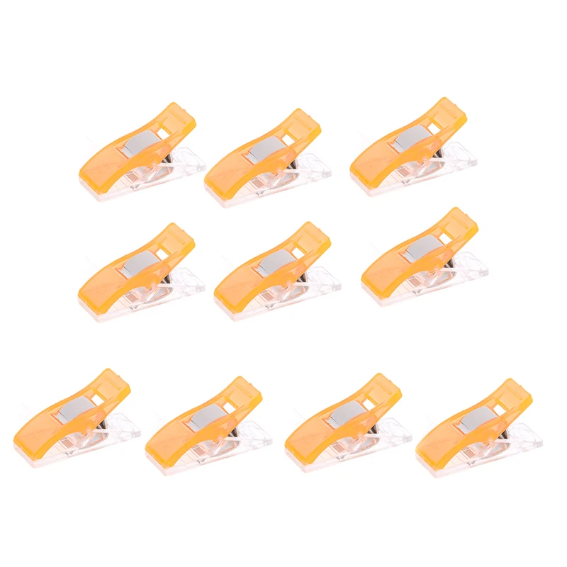orange 10 шт. смешанные пластиковые чудо-зажимы держатель для DIY Лоскутная Ткань Лоскутное Ремесло Швейные зажимы для вязания товары для дома и офиса - Цвет: orange