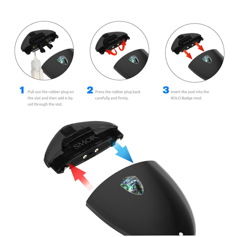 3 шт. оригинальный Smok ROLO значок на замену Pod 2 мл емкость атомайзер подходит для Badge