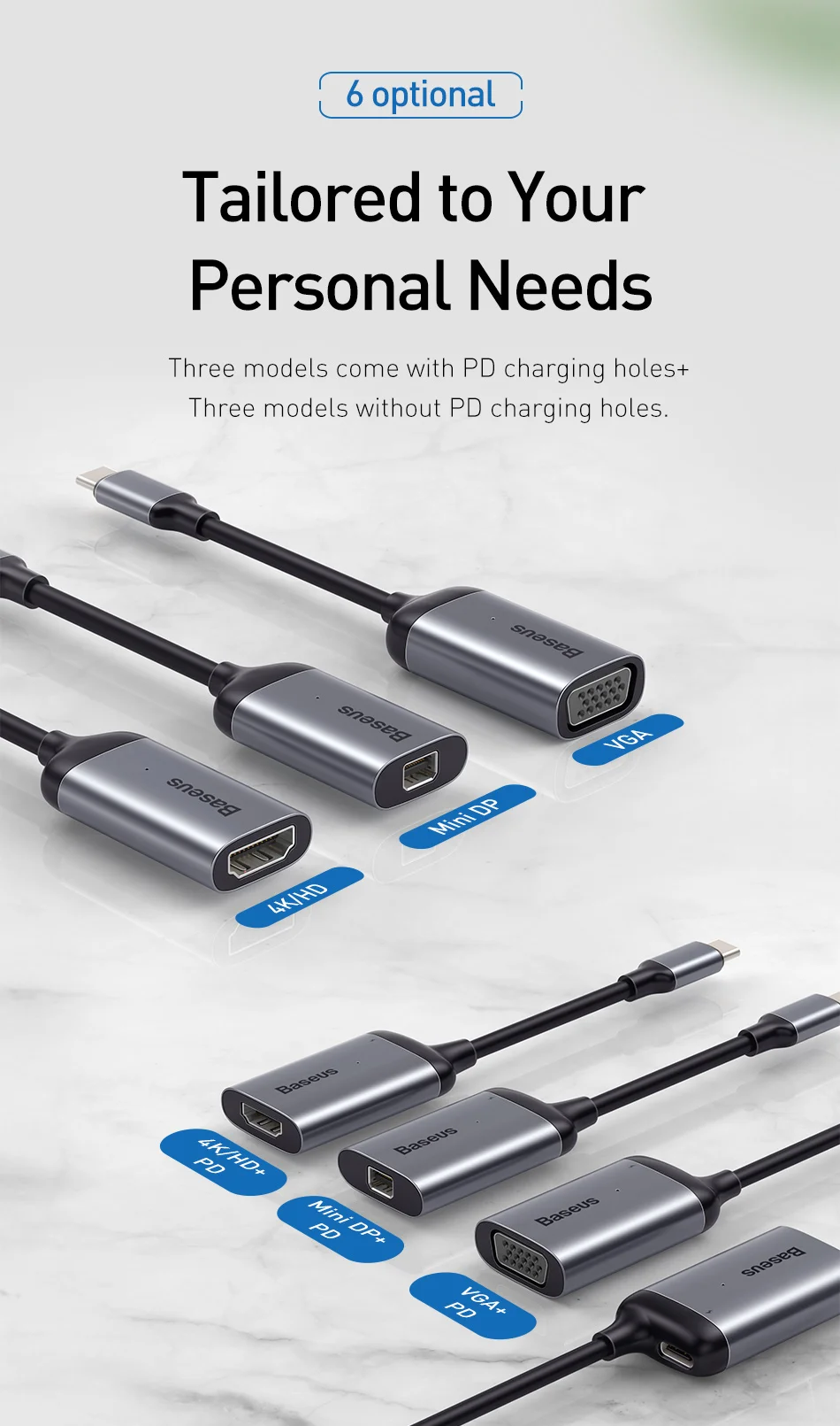 Baseus Мульти USB C концентратор USB 3,0 HDMI VGA USB разветвитель type C адаптер для MacBook Pro Аксессуары для ПК PD зарядка type C концентратор