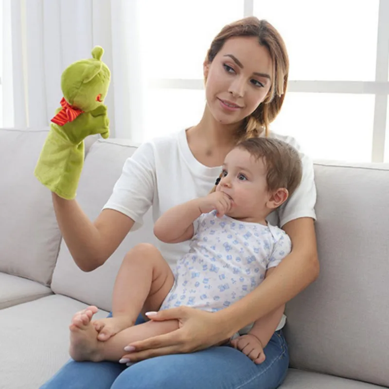 Ручной кукольный обезьяна утка помощник милый хороший детский сад ToysBaby Finger история кукла животных игрушечные лошадки лягушка дети