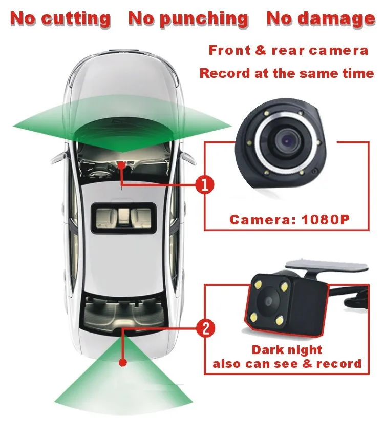 Автомобильный видеорегистратор с двумя объективами автомобильная камера
