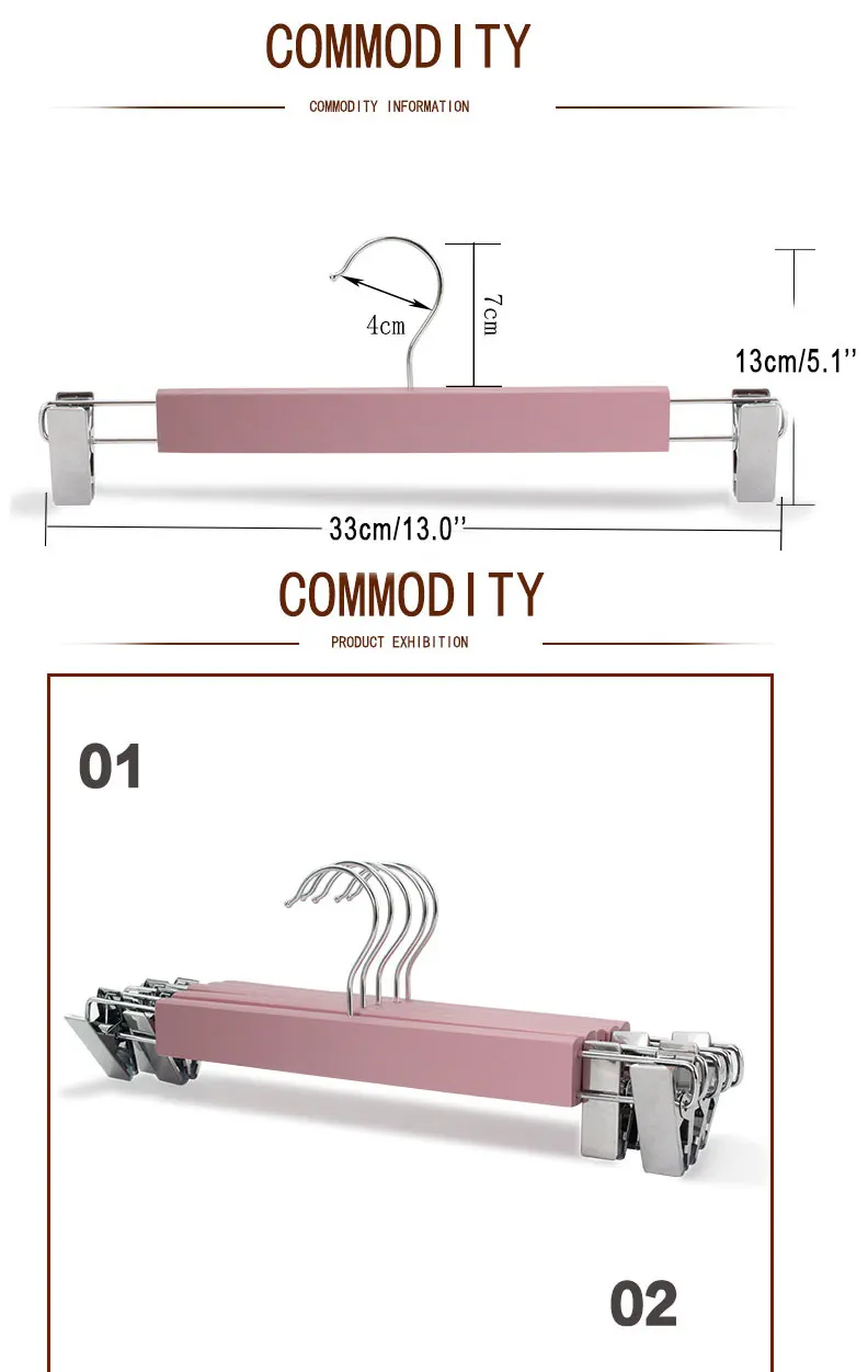 Домашняя деревянная вешалка для брюк юбка Детские зажимы одежды из нержавеющей