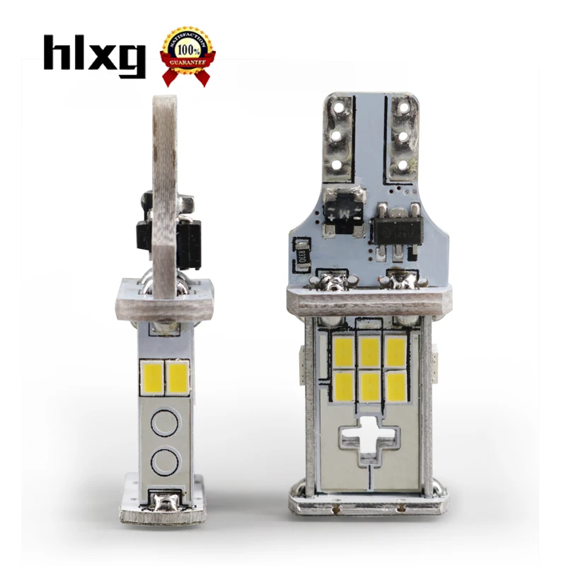 Hlxg 2 шт. Чрезвычайно яркий T15 LED W16W 3020 6000K белый SMD CANBUS ERRO Бесплатная автомобильная