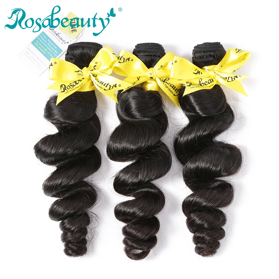 Rosabeauty 8A класс 3 пучка свободная волна индийские пучки для наращивания волос натуральные черные волосы Remy Weave пучки 10-28 дюймов