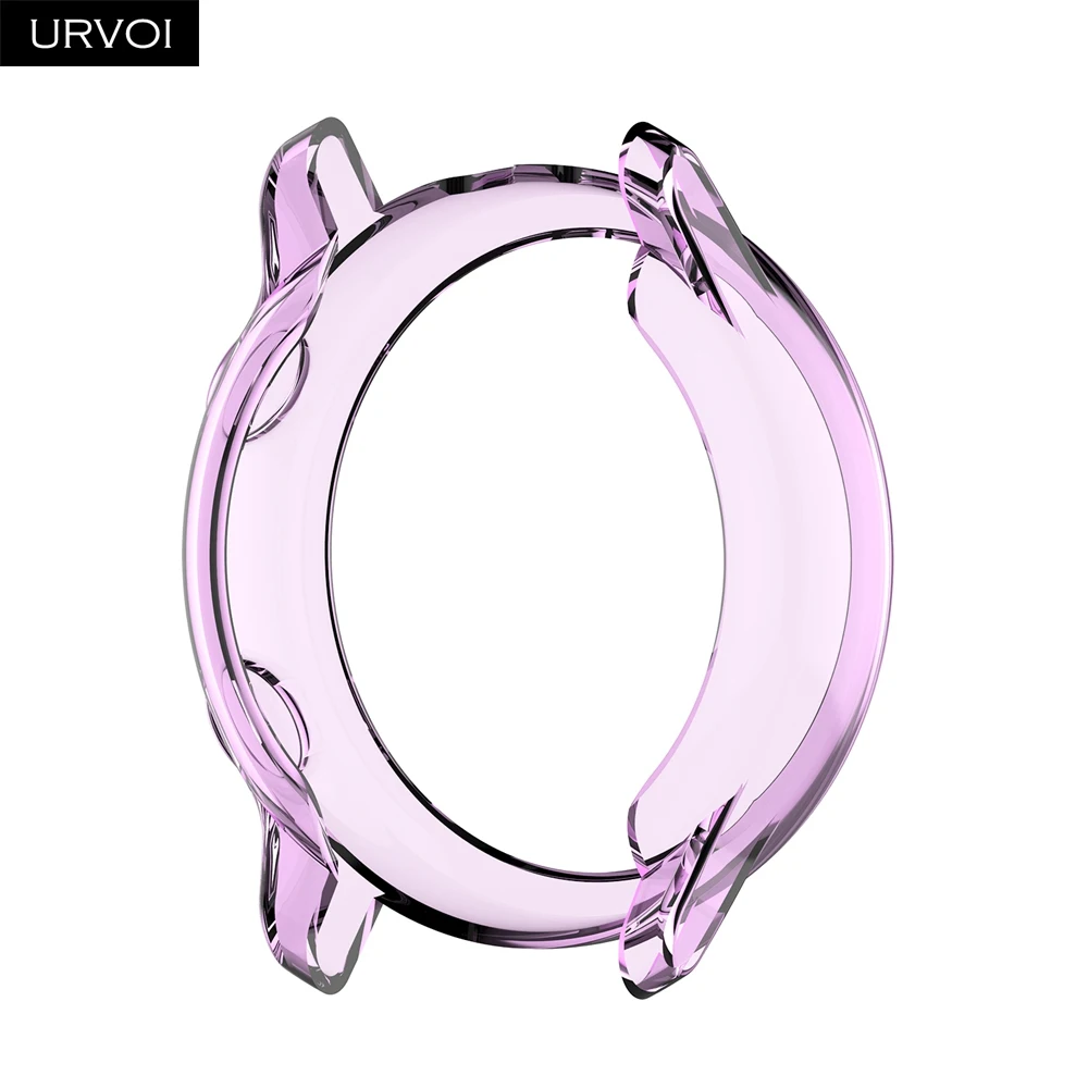 Purple URVOI чехол для Galaxy watch Active/42 мм/46 мм ТПУ Чехол протектор Кристальные цвета Рамка Тонкий подходит ультра тонкий противоударный бампер - Color: Purple