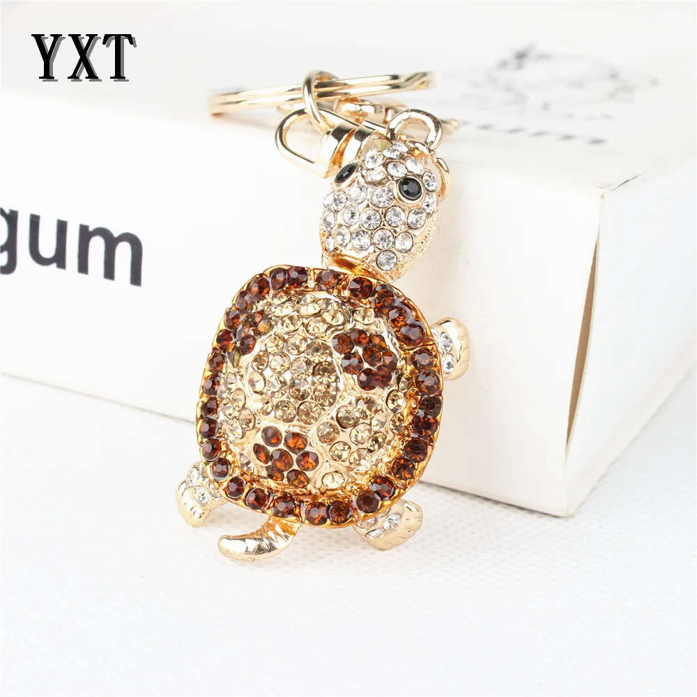 

Lovely Tortoise Red New Fashion Cute Rhinestone Crystal Charm Purse Bag Key Chain Gift Original Handmade Design Cute Style 050