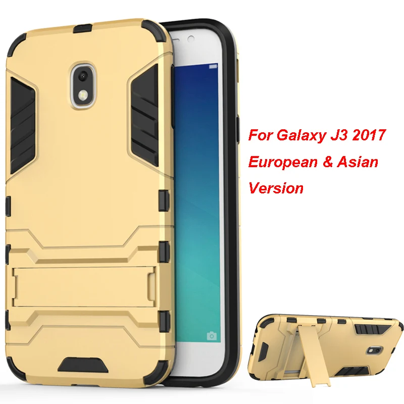 2 in 1 Hard PC+Soft Silicone TPU Rugged Rubber Kickstand Case For SAMSUNG Galaxy J3 2017 J330F Armor Shockproof Phone Cover Capa |