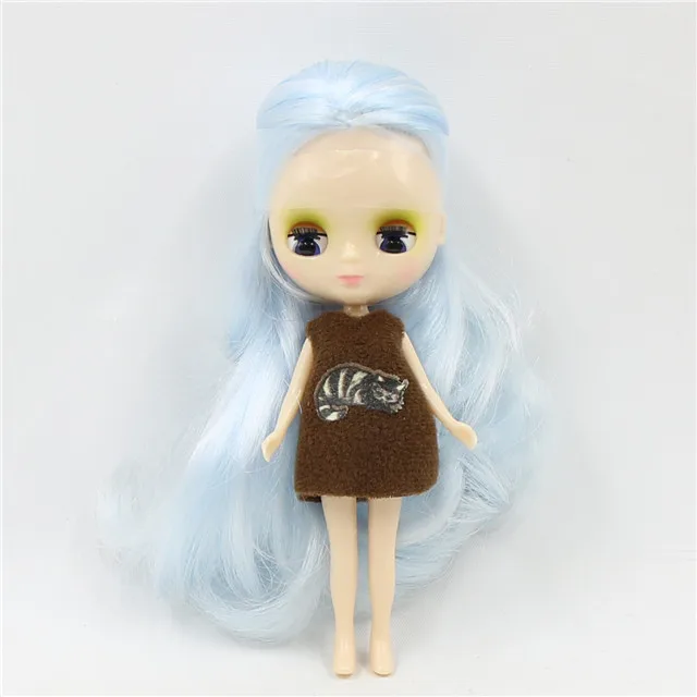 Фабрика blyth мини кукла 10 см BJD нормальная кукла тела длинные волосы, случайное платье в подарок - Цвет: N