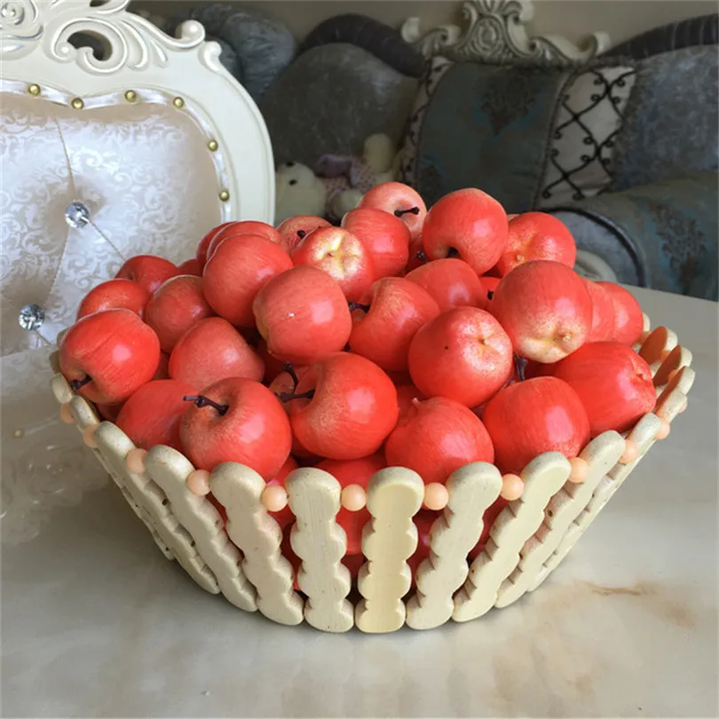 100 шт., искусственные мини яблоки, 3,5 см, искусственные фрукты, имитация, милые красные/зеленые игрушечные яблоки для фотосессии, реквизит, украшения для фруктового магазина