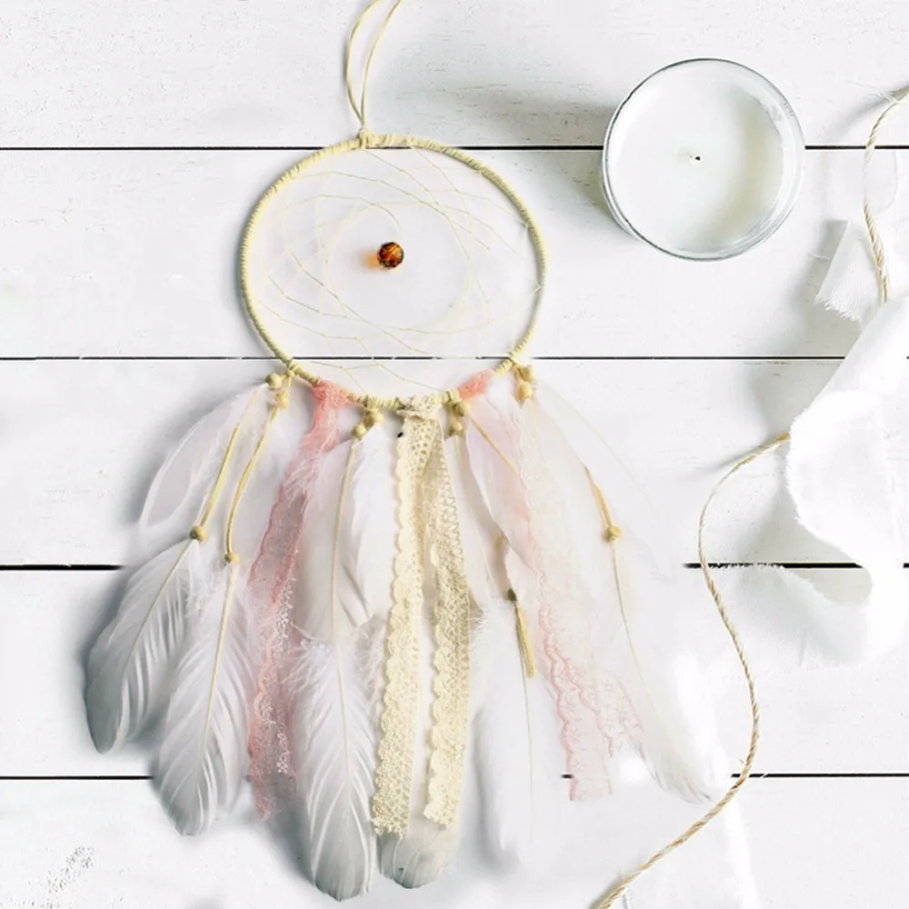 Handmade Dream Catcher Net With Feathers Beads for Wall Hanging Decoration Home Room Decor Mascot Craft Gifts | Дом и сад