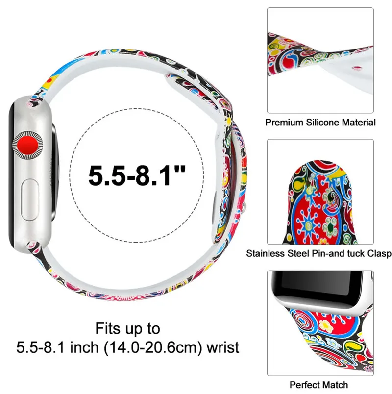 Модный мультяшный Микки Apple Watch ремешок для iWatch серии 4 3 2 1 высококачественный силиконовый ремешок 38 мм 42 мм 40 мм 44 мм стильный ремешок для часов