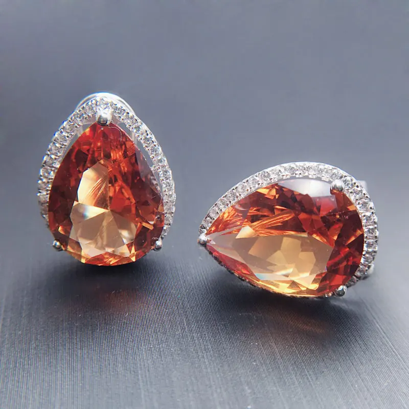 CSJ, большой камень, 17CT, зултанит, серьги, Стерлинговое Серебро 925 пробы, Pr Cut, 12*16 мм, создан, сультанит, хорошее ювелирное изделие для женщин, подарок на свадьбу