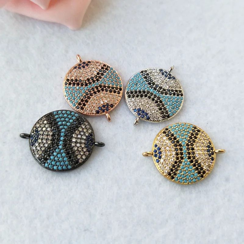 

10pcs CZ zircon Micro Pave Connector,Turkish Style Double Bails Charm,DIY Bracelet necklace Jewelry Finding CT227