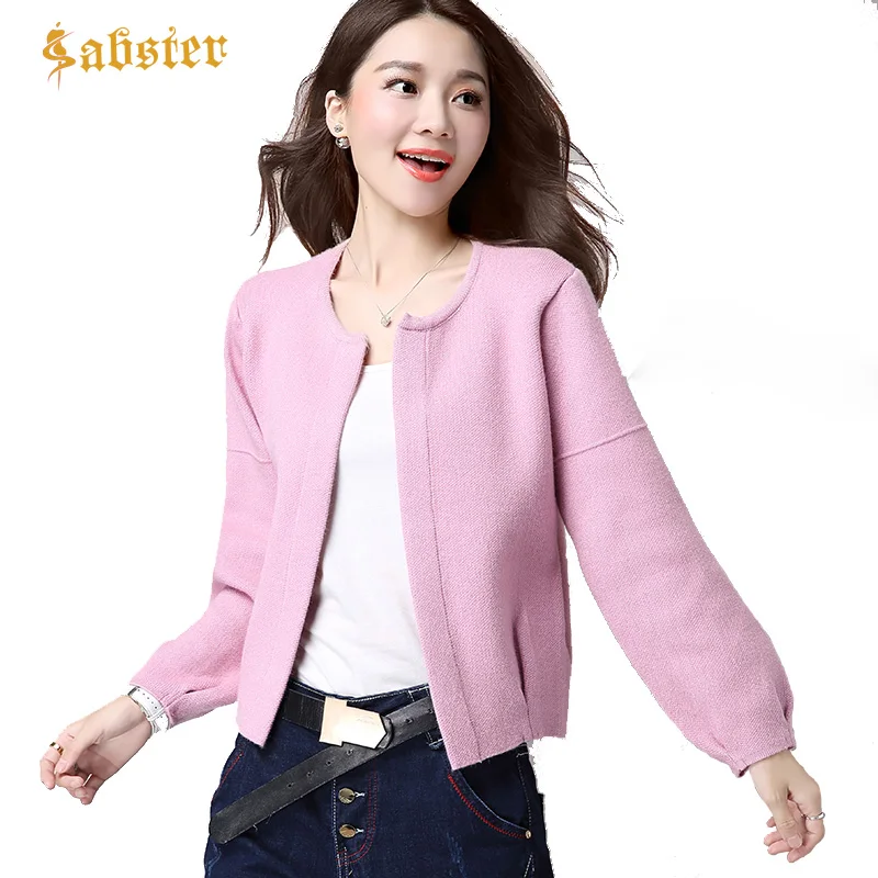 Женская свободная вязаная куртка короткий кардиган на осень и зиму |