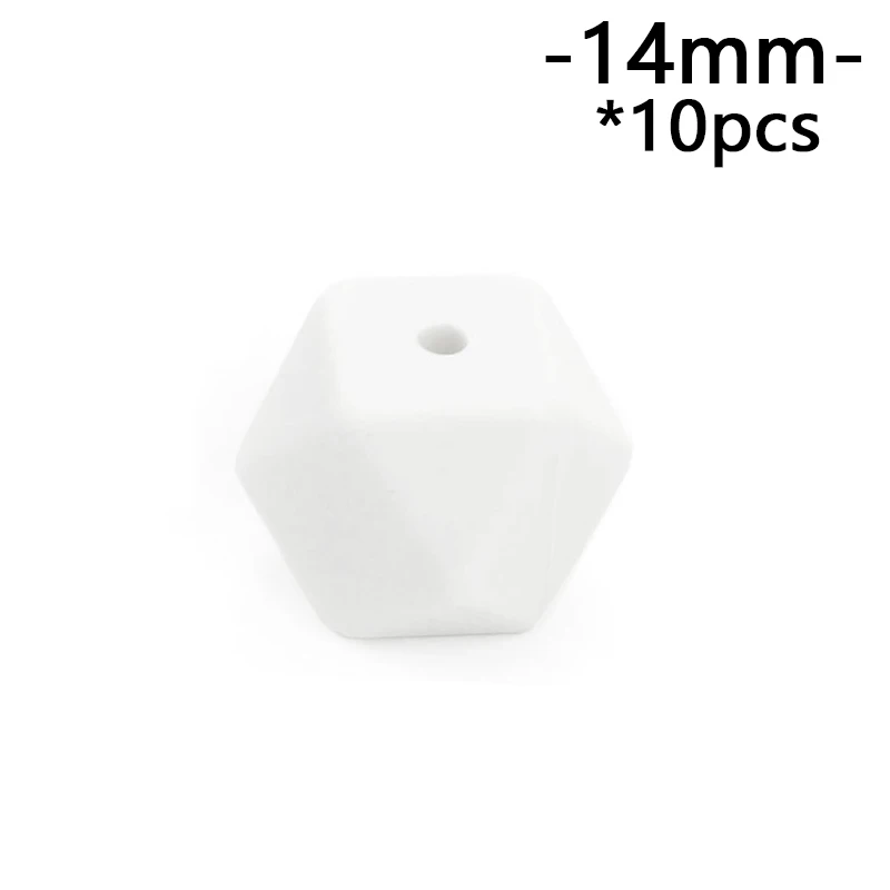 snow Lofca10 шт 14 мм Мини шестигранные силиконовые бусины Детские Прорезыватели BPA бесплатно DIY ожерелье соска цепь Детские Прорезыватели уход за младенцем - Цвет: snow