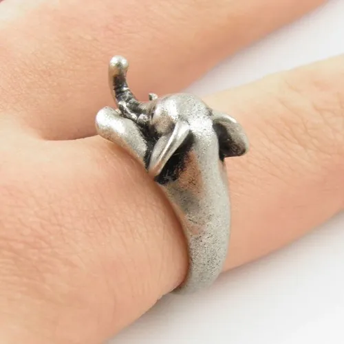 Мин. 1 шт. кольцо в виде слона животного бронзовое ювелирное изделие кольца