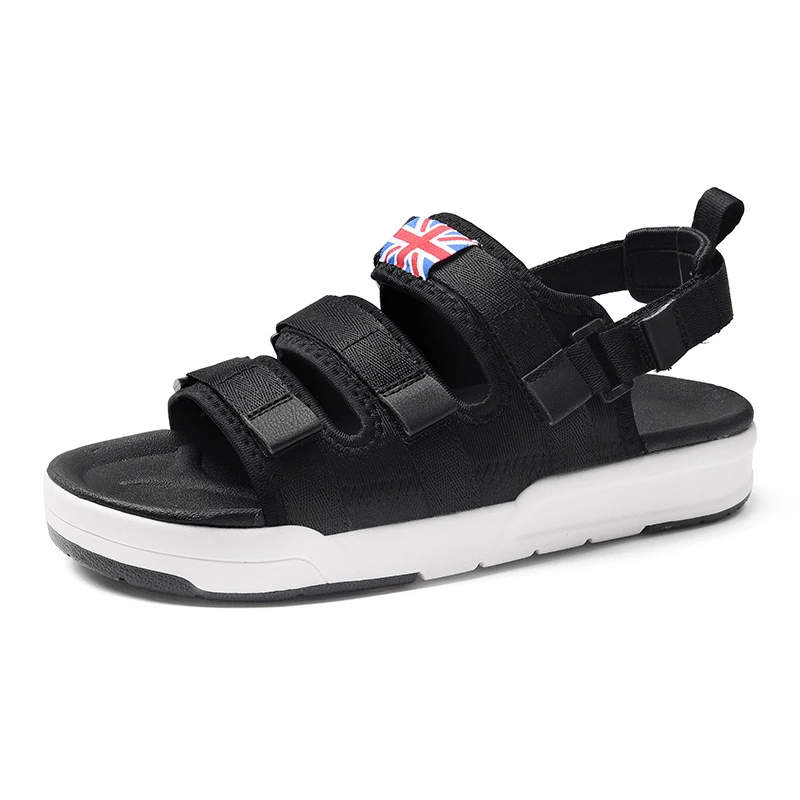 S1723 Black SUROM/Летняя мужская обувь для отдыха; пляжные уличные сандалии наивысшего качества; Новинка года; дышащие крутые мужские кроссовки для прогулок - Цвет: S1723 Black