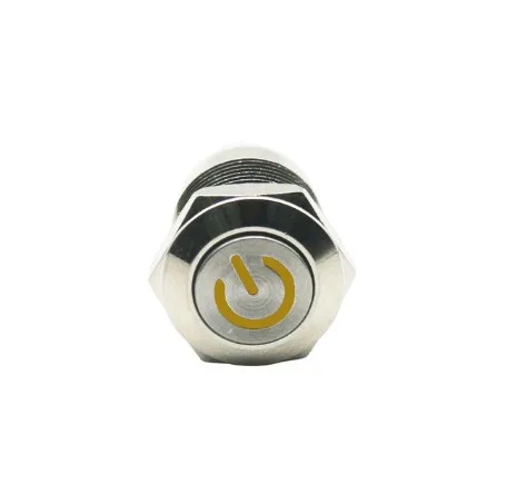 Yellow-Switch 1Pcs 1 шт. 12 мм самовосстанавливающийся светодиодный 3 в 5 в 6 в 12 В 24 В 220 В металлический кнопочный переключатель мгновенная кнопка автоматический сброс светодиодный водонепроницаемый переключатель - Цвет: Yellow-Switch 1Pcs