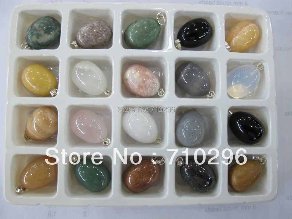 Натуральные камни в форме яиц подвески оптом партии смешанный Агат е содалит