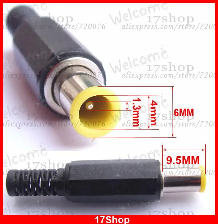 Штыри питания постоянного тока для зарядного устройства ноутбука 50 шт. 9 5X6X4X1 3 мм |