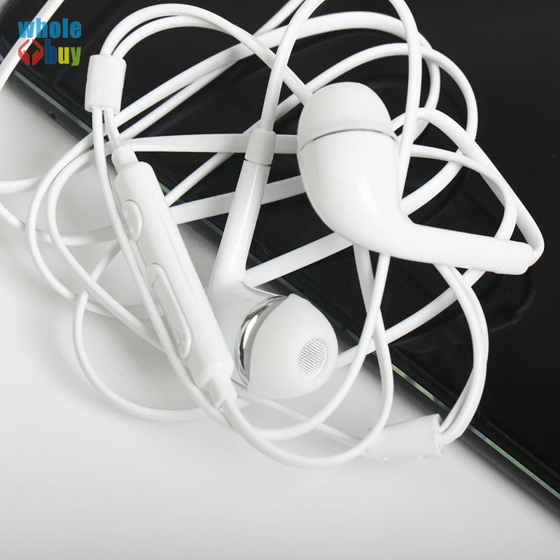 100 шт./лот белые плоские стерео проводные наушники-вкладыши 3 5 мм наушники с