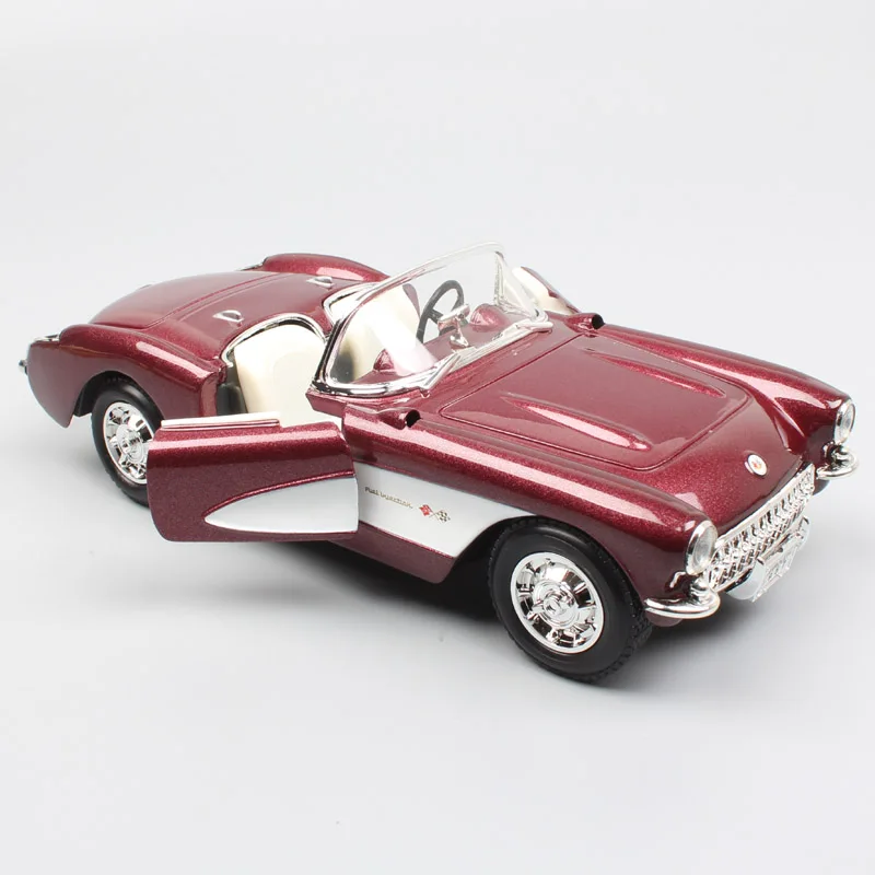 1/24 масштаб классический старый GM Chevrolet Corvette C1 Vette StingRay 1957 литые машины Модель thumbnails колеса для детских игрушек