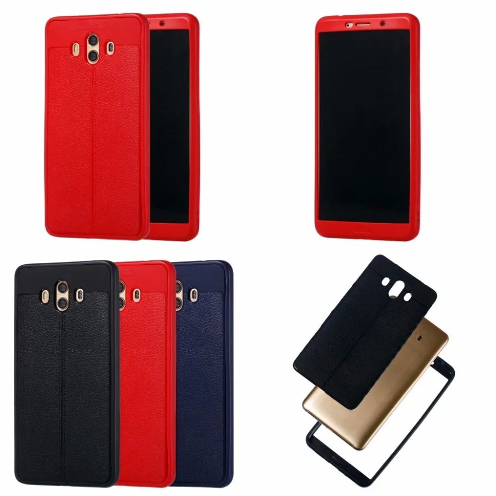 360 полный защитный чехол личи для huawei Y6 Y9 2018 Nova3 P умный мягкий P20 9 Mate10 Lite на Honor 7C 7A Pro