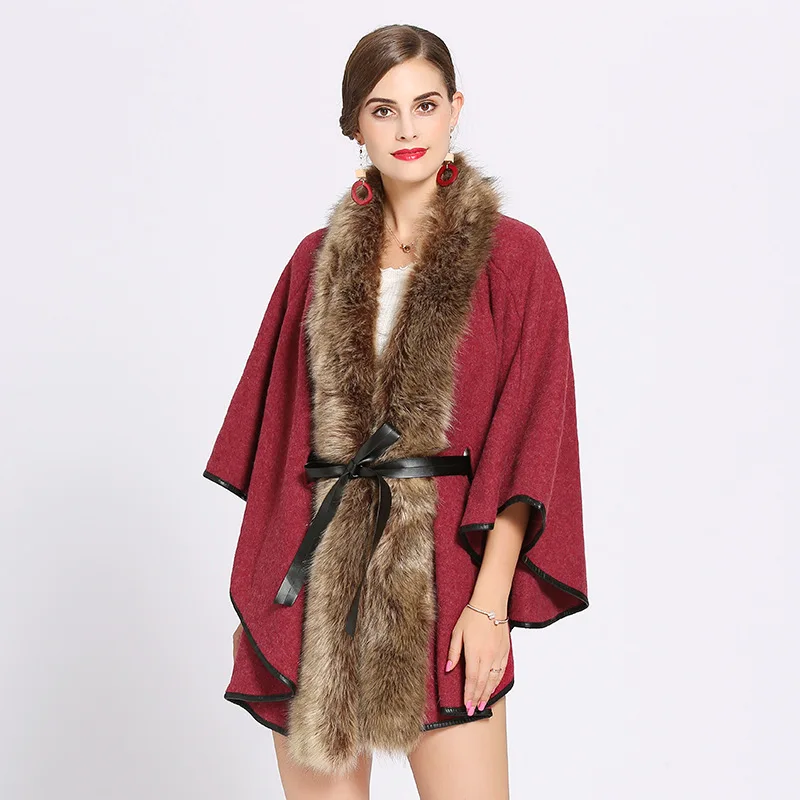 SC214 толстое пальто из искусственного кашемира на завязках зимний длинный