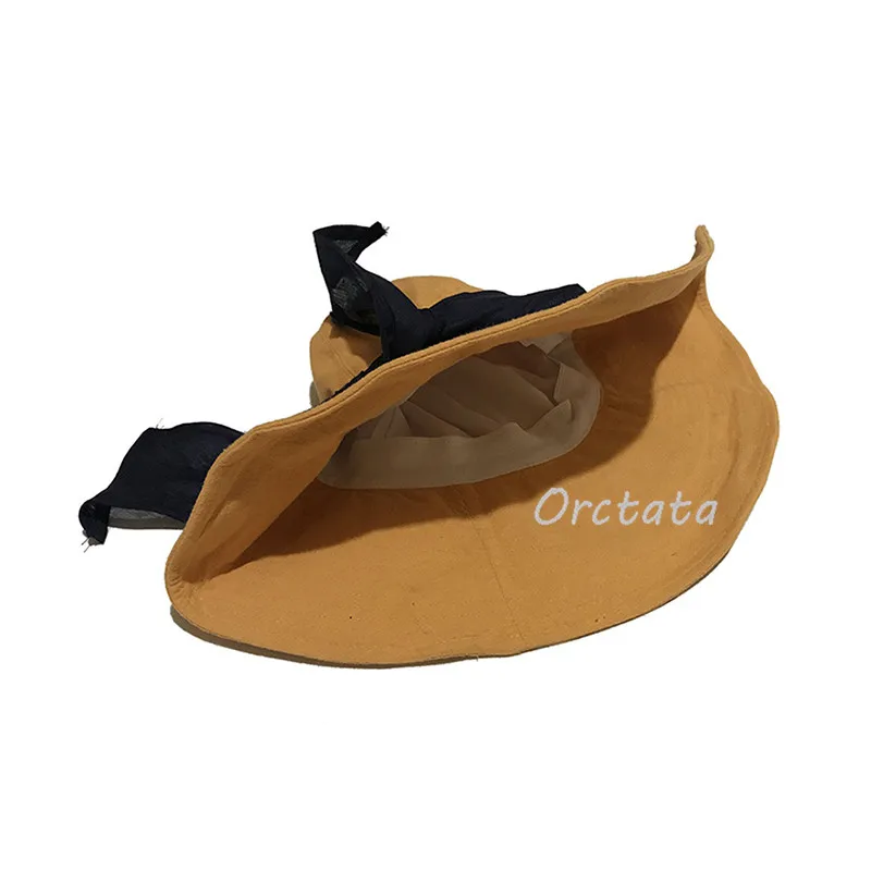 Панама женская с бантом шикарная хлопковая шляпа от солнца оранжевая для весны и