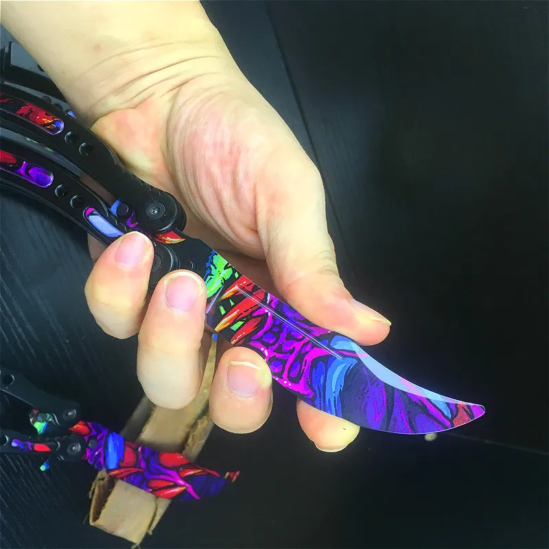 CS Tiger зубной зверь нож бабочка тренировочный складной для самообороны не