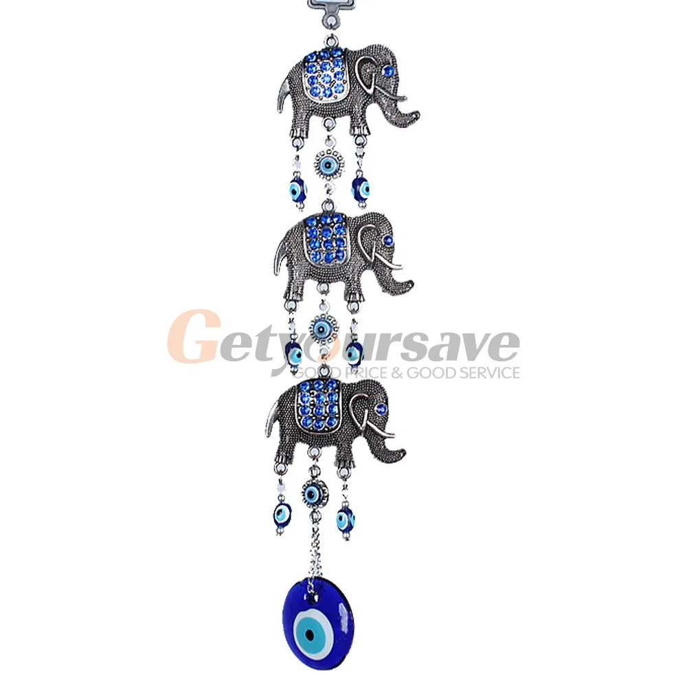 3 счастливых слона турецкие голубые глаза Назар амулет настенная защита домашний