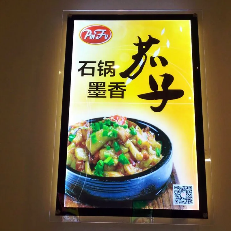 Акриловая рамка со светодиодной кромкой акриловая световая коробка для меню