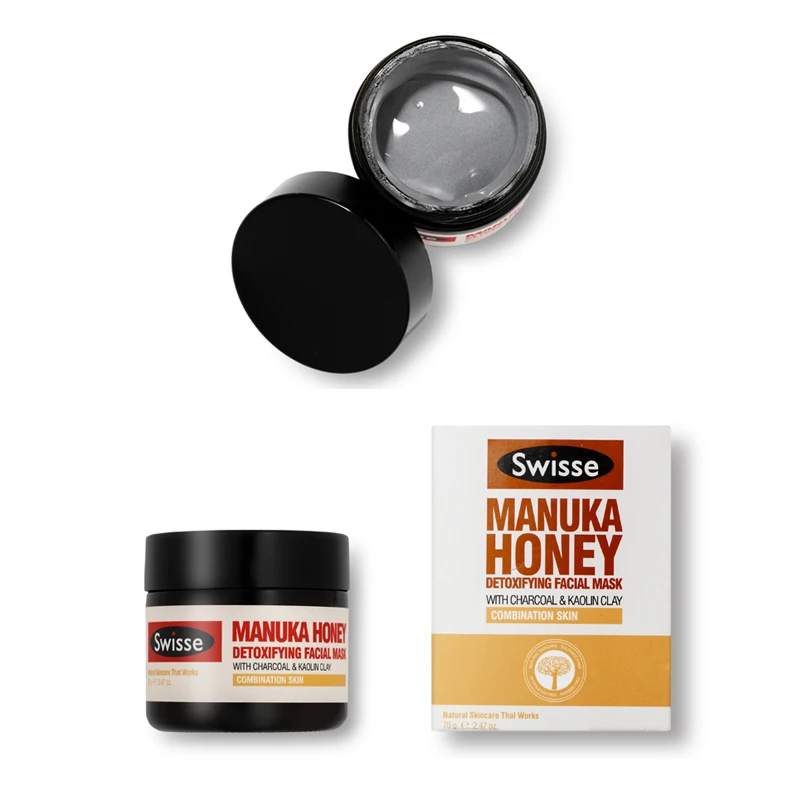 Оригинальная детоксикационная маска для лица swise Manuka мед 70 г угольная и
