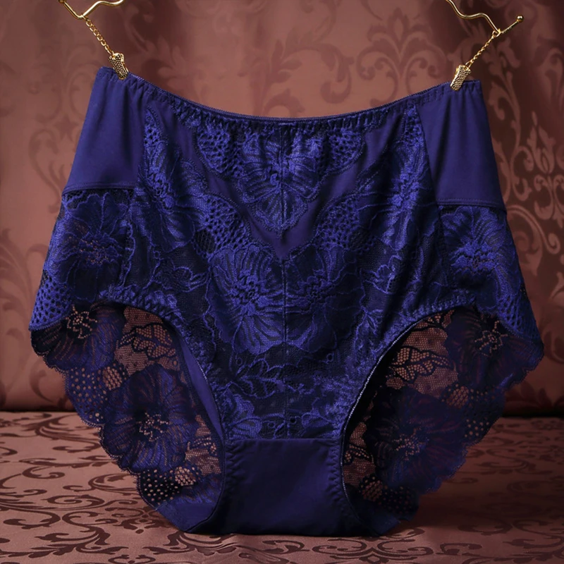 Трусики женские с высокой талией нижнее белье пикантные кружевные хлопковые