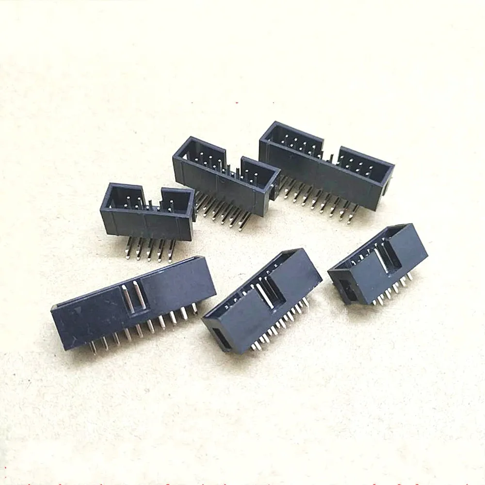 100PCS DC3 6P 8P 10P 14P 16P 20P 26P 30P 34P 40P 50P 64P 2.54mm Socket Header Connector ISP Male Double-spaced Straight IDC JTAG