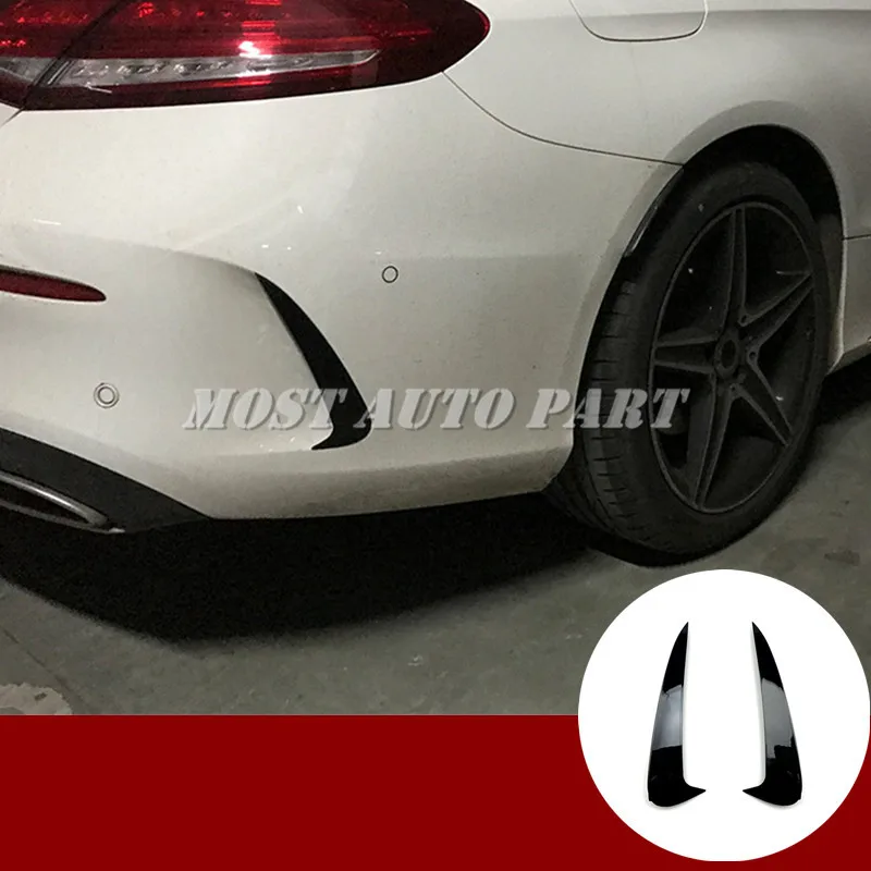 Черный спойлер для заднего бампера обшивка вентиляционного отверстия 2 шт. Benz C