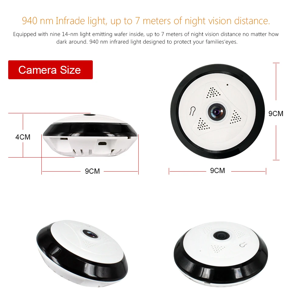 ANRAN 960P Wifi камера 360 градусов панорамная камера Домашняя безопасность двухсторонняя аудио ночное видение рыбий глаз камера наблюдения