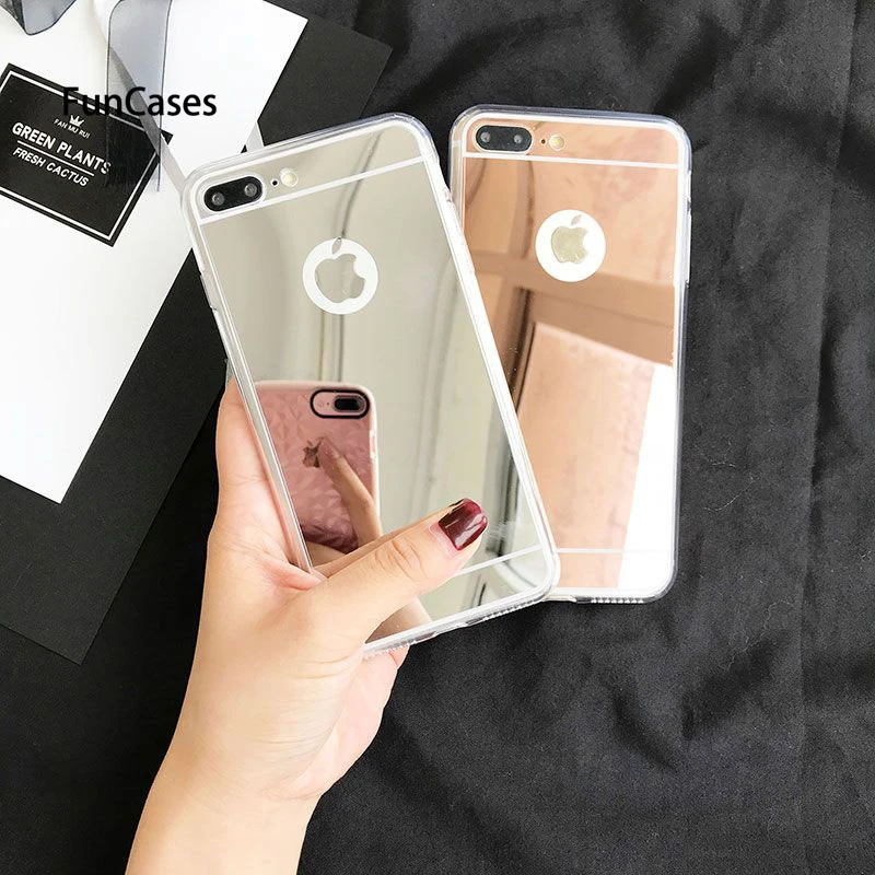 Роскошный цветной зеркальный эффект ТПУ чехол для iPhone 5 5S SE 6 S 7 8 Plus X Xs Max Xr задний