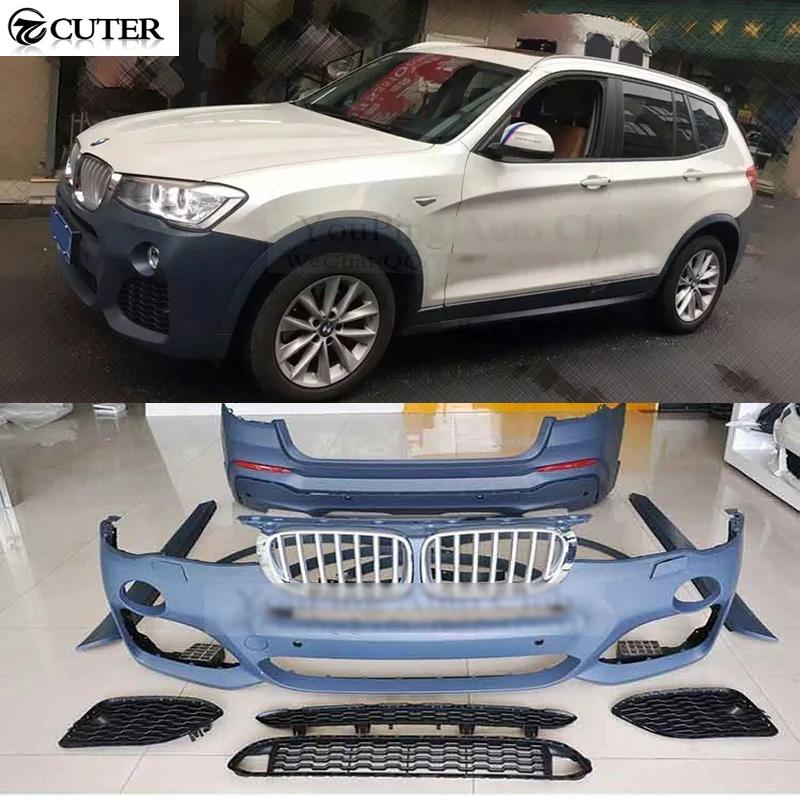 F25 X3 PP M спортивный стиль неокрашенный автомобильный бампер наборы для стайлинга