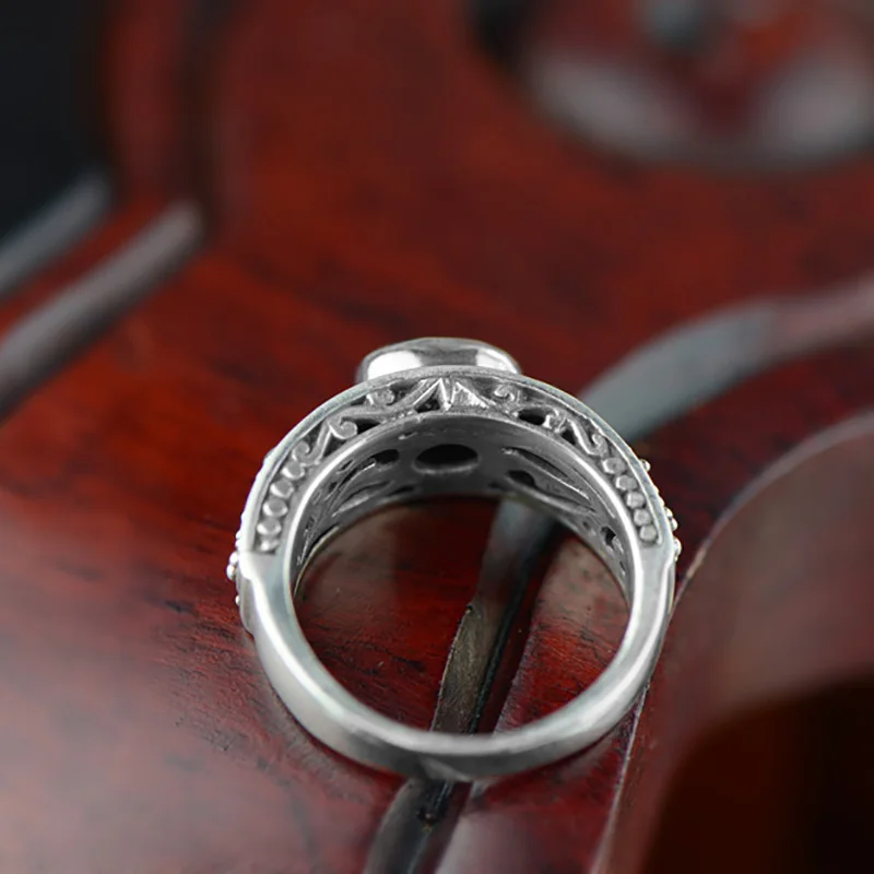 Настоящее чистое ювелирное изделие из серебра 925 пробы кольцо с античным зеленым