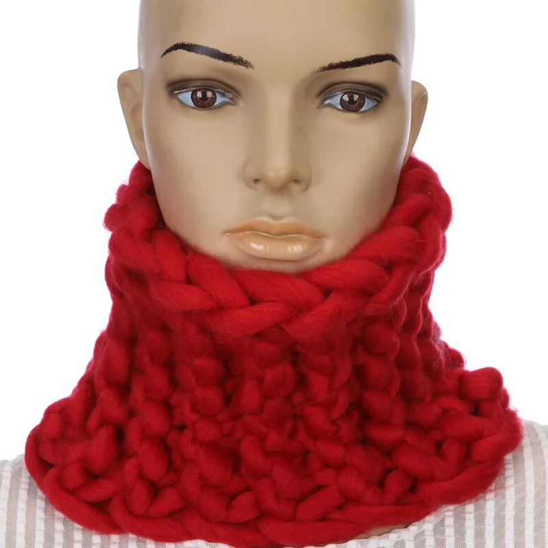 Новинка корейские шарфы кольца Shag зимние теплые вязаные женские ручной работы