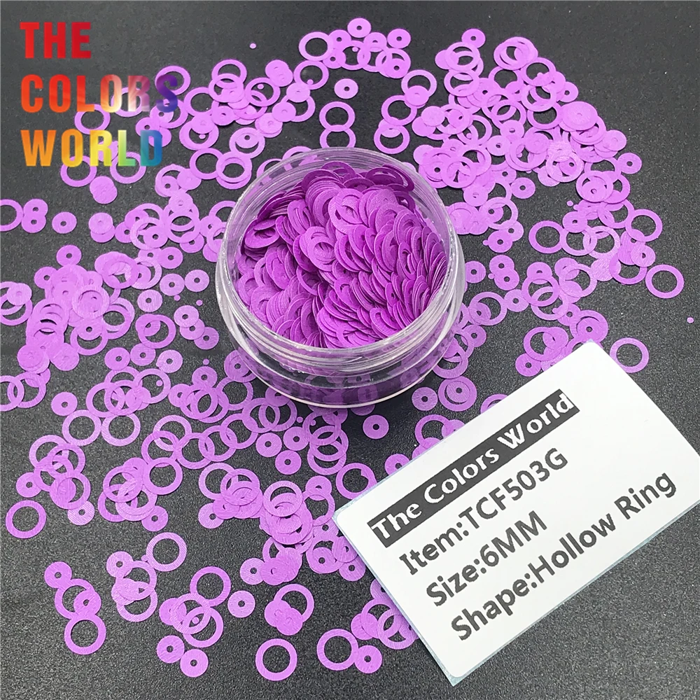 Пустотелое кольцо с неоновыми яркими матовыми цветами 6 мм растворитель