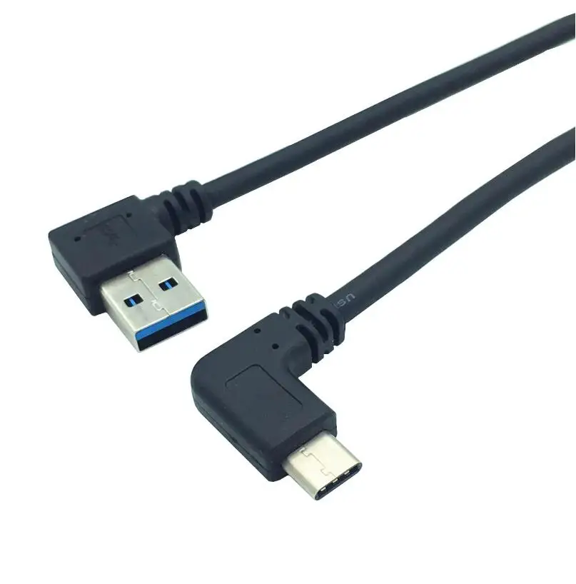 Кабель для синхронизации данных и зарядки с разъемом USB 3 0 Type A 90 градусов левый