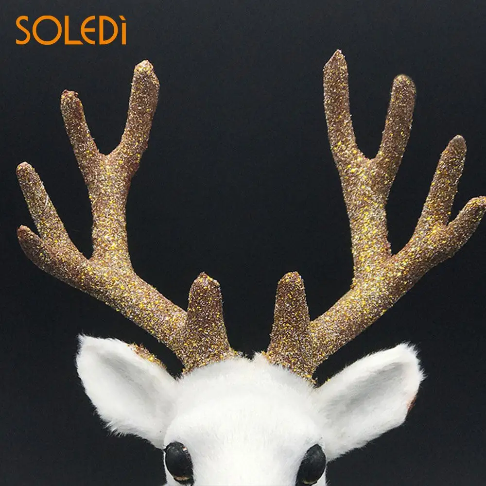 Украшение в виде белого оленя скандинавском стиле 2 размера стоячее животное