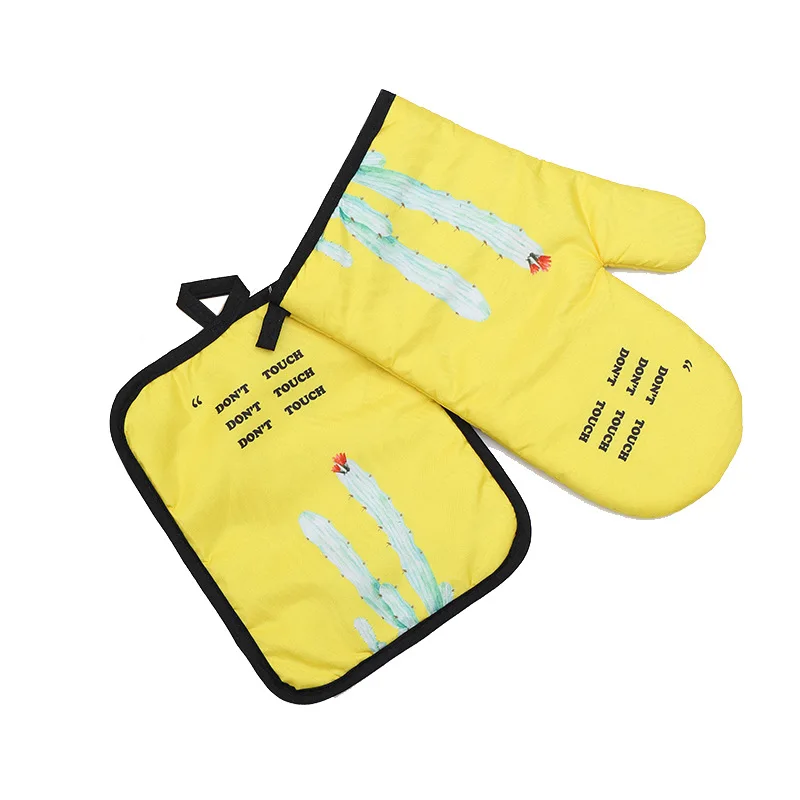 

1 Pair Bakeware High Grade Cute Cactus Nordic Kitchen Cooking microwave gloves baking BBQ potholders Oven mitts Insulation Pad