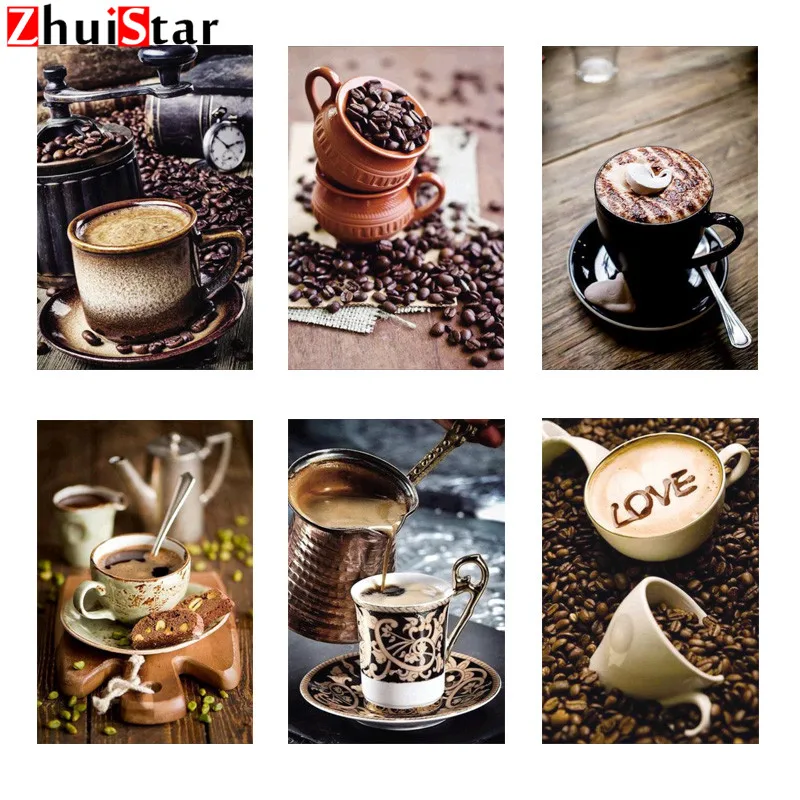 Алмазная 5d картина сделай сам квадратная вышивка крестиком в виде кофе и