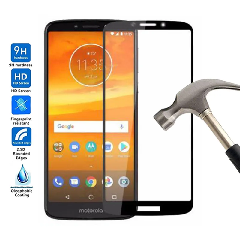 Полностью покрывающее закаленное Стекло для Motorola Moto E5 плюс Экран протектор
