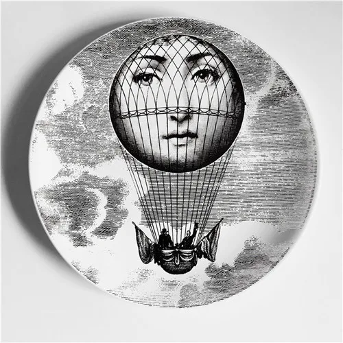 6/7/8 Дюймов Мода из Милана, Fornasetti таблички дома декоративная тарелка Декор на стену посуда арт фарфоровое блюдо украшение дома - Цвет: 6