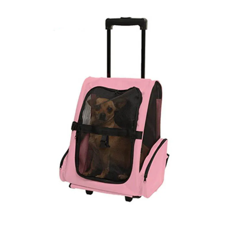 New Pet dual-purpose dual-wheel trackless duffel bag carrier dog and cat travel shoulder multi-purpose fashion roller | Дом и сад